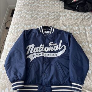 TNA Navy Varsity Bomber Jacket